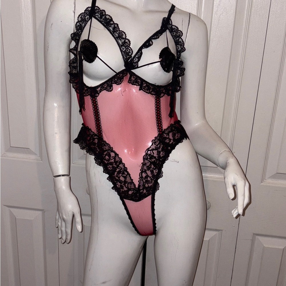 Undercover Pink and Black Lace Chemise